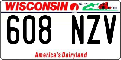 WI license plate 608NZV