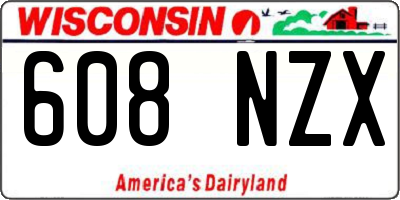 WI license plate 608NZX