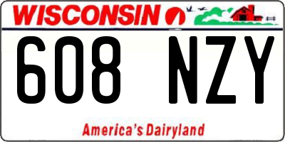 WI license plate 608NZY