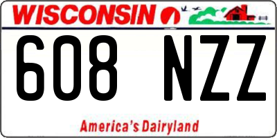 WI license plate 608NZZ