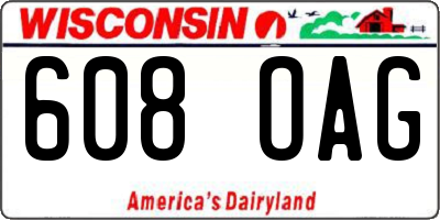 WI license plate 608OAG
