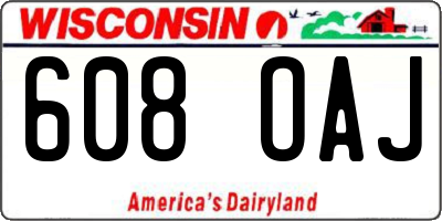 WI license plate 608OAJ