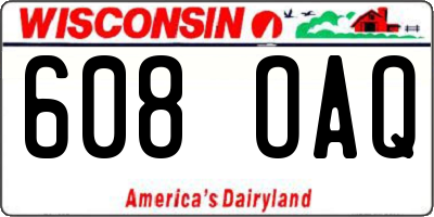 WI license plate 608OAQ