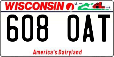 WI license plate 608OAT