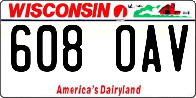 WI license plate 608OAV