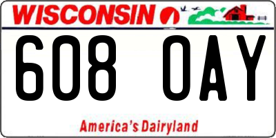 WI license plate 608OAY