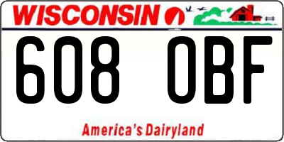 WI license plate 608OBF