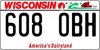 WI license plate 608OBH