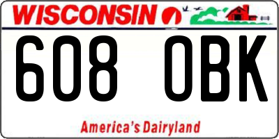 WI license plate 608OBK