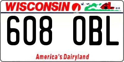 WI license plate 608OBL