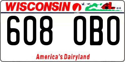 WI license plate 608OBO