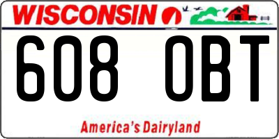 WI license plate 608OBT