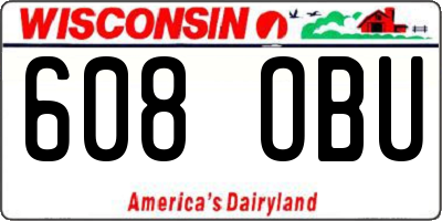 WI license plate 608OBU