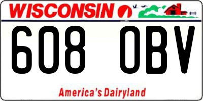 WI license plate 608OBV