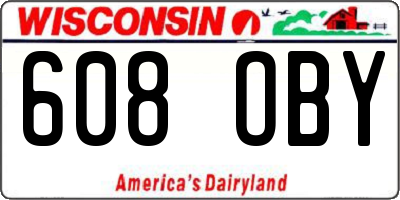 WI license plate 608OBY