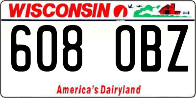 WI license plate 608OBZ