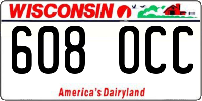 WI license plate 608OCC