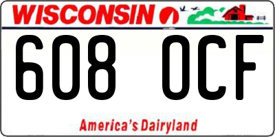 WI license plate 608OCF