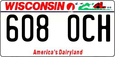 WI license plate 608OCH