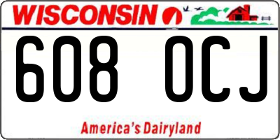 WI license plate 608OCJ