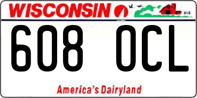 WI license plate 608OCL
