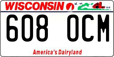 WI license plate 608OCM