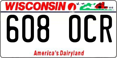 WI license plate 608OCR