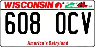 WI license plate 608OCV