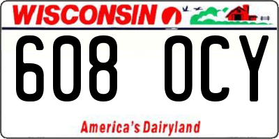 WI license plate 608OCY