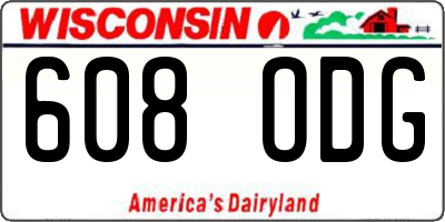 WI license plate 608ODG