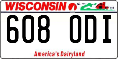 WI license plate 608ODI