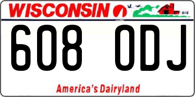 WI license plate 608ODJ