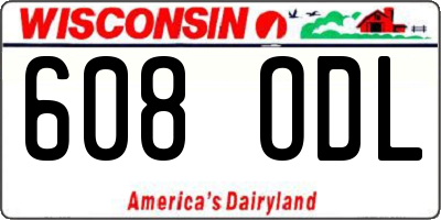WI license plate 608ODL