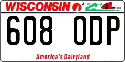 WI license plate 608ODP