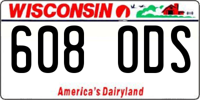 WI license plate 608ODS