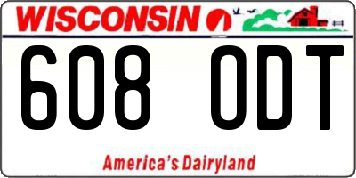 WI license plate 608ODT