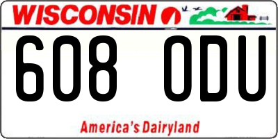 WI license plate 608ODU
