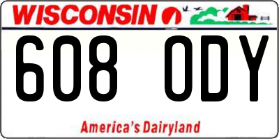 WI license plate 608ODY