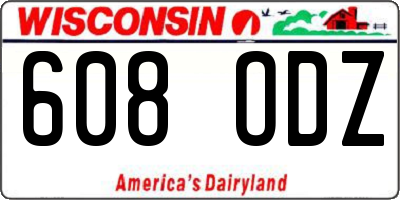 WI license plate 608ODZ