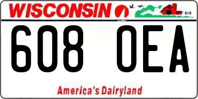 WI license plate 608OEA