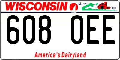 WI license plate 608OEE