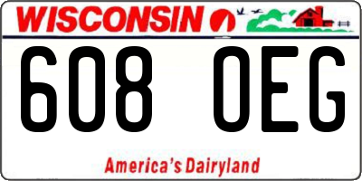 WI license plate 608OEG