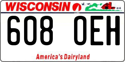 WI license plate 608OEH