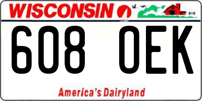 WI license plate 608OEK