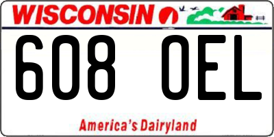 WI license plate 608OEL