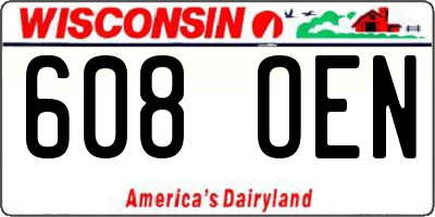 WI license plate 608OEN
