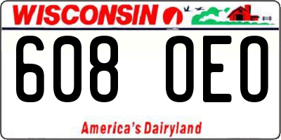WI license plate 608OEO