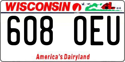 WI license plate 608OEU