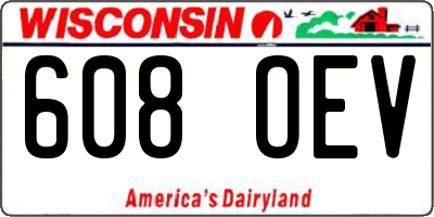 WI license plate 608OEV