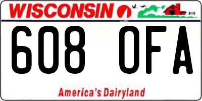 WI license plate 608OFA